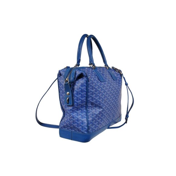 Goyard Victoria GM Blue Crossbody Travel Tote Duffle 55 Weekend Carry On Bag - Picture 7 of 16